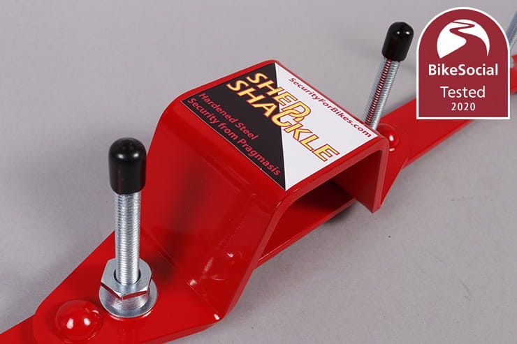With sheds now under the garage clause at Bennetts motorcycle insurance, the Pragmasis shed shackle is a good alternative to a traditional ground anchor