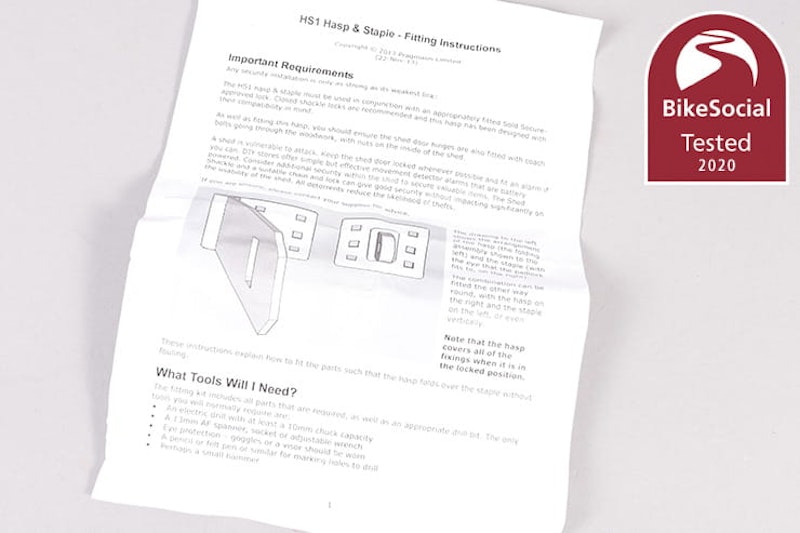 With sheds now under the garage clause at Bennetts motorcycle insurance, the Pragmasis HS1 heavy duty hasp and staple is a valuable addition for security