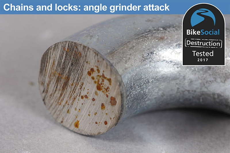 Squire Massive with SS50CS padlock after an angle grinder attack