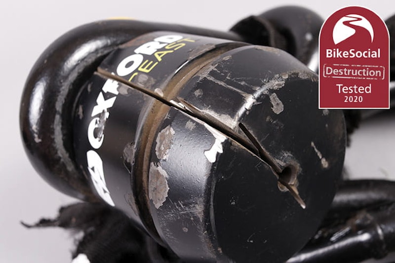 Full destruction review of the new Oxford Beast 22mm motorcycle chain and lock. Just how good is this competitively-priced security?