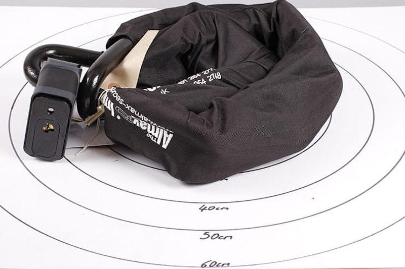 Almax Immobiliser Series V and Squire SS80CS size comparison