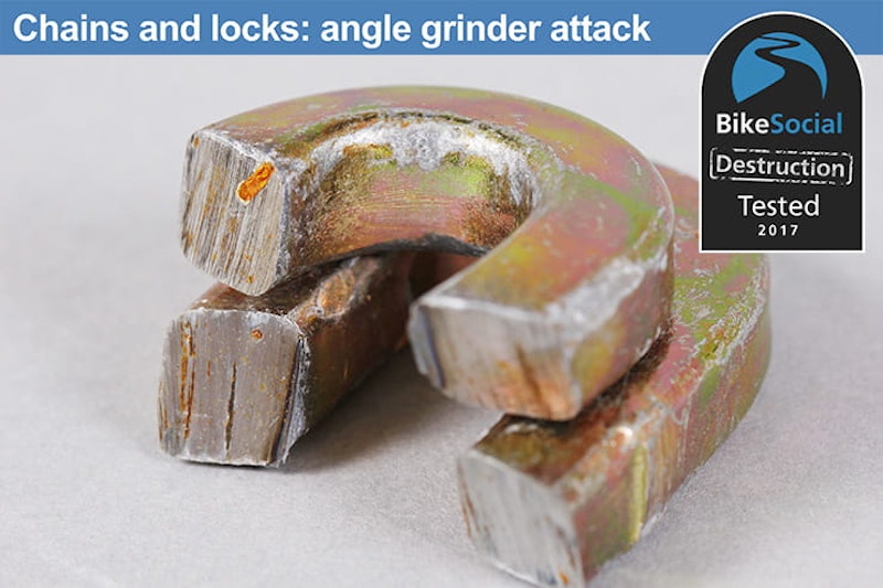 Abus Platinum Chain 34 after an angle grinder attack