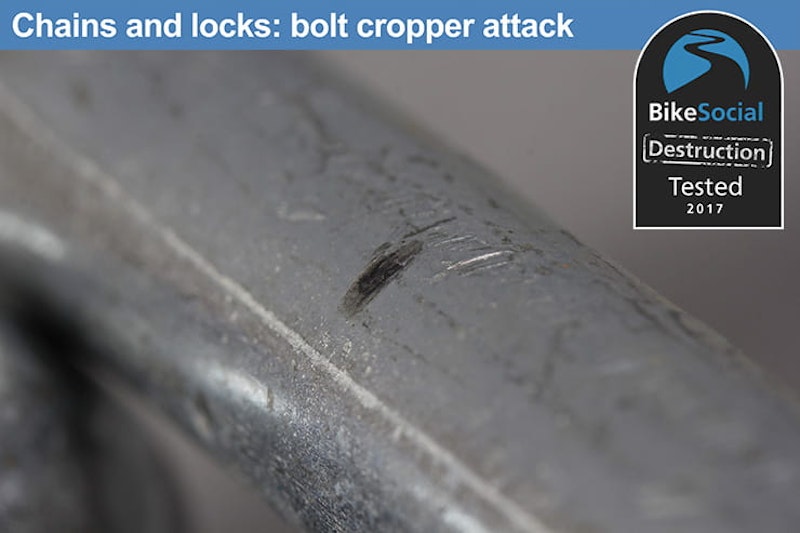 Oxford Nemesis chain and lock after a bolt cropper attack