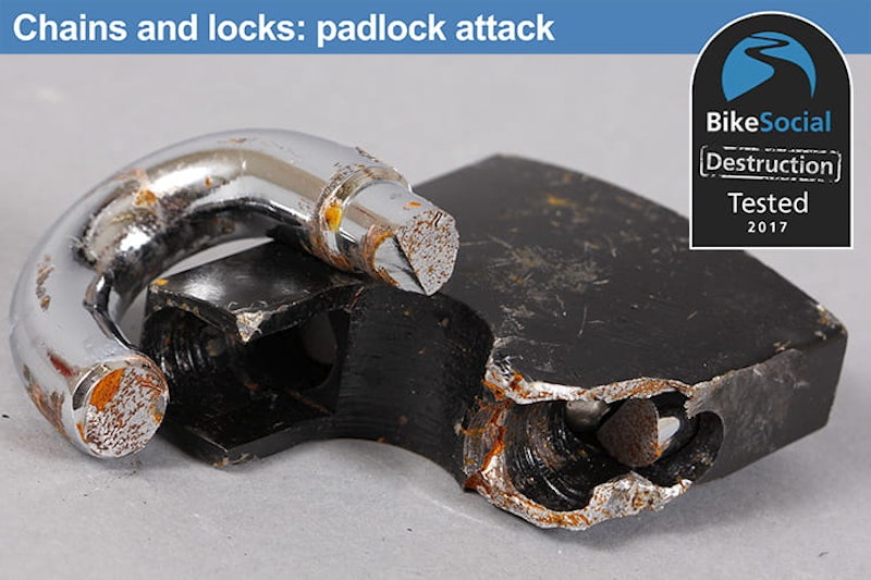 Oxford Monster XL Chain and Padlock after a padlock attack