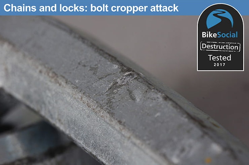 Oxford Monster XL Chain and Padlock after a bolt cropper attack