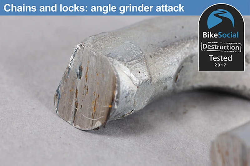 Pewag VKK 10x35 and Mul-T-Lock NE14L padlock after an angle grinder attack