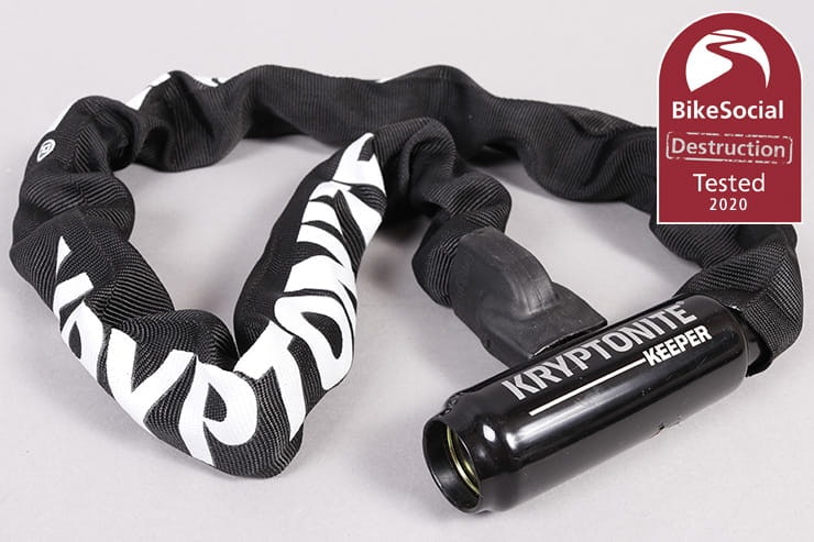 Popularised on YouTube, is this 7mm chain capable of protecting your motorcycle? Full Bennetts BikeSocial destruction review of the Kryptonite Keeper 785