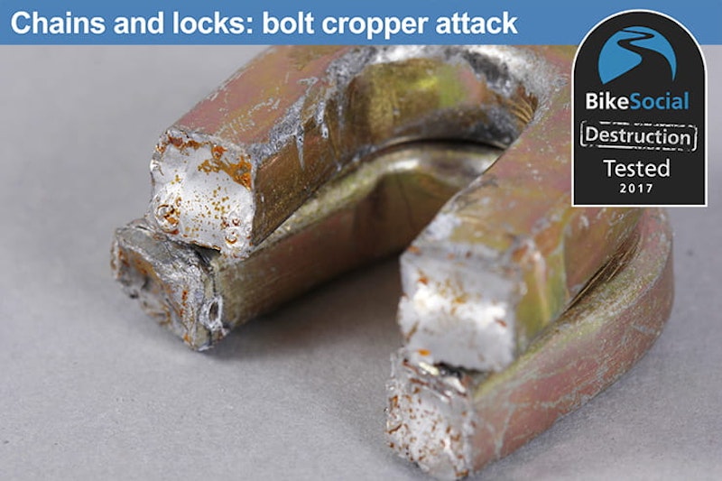 Abus Steel-O-Chain Ivy 9100 after a bolt cropper attack