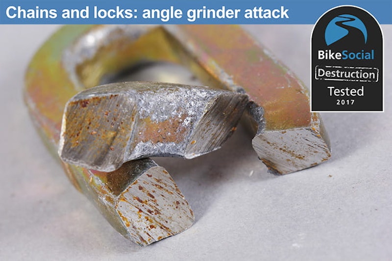 Abus Steel-O-Chain Ivy 9100 after an angle grinder attack
