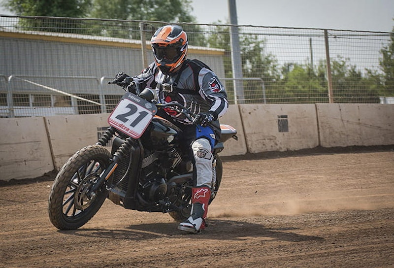 Kane Dalton learns to ride flat-track