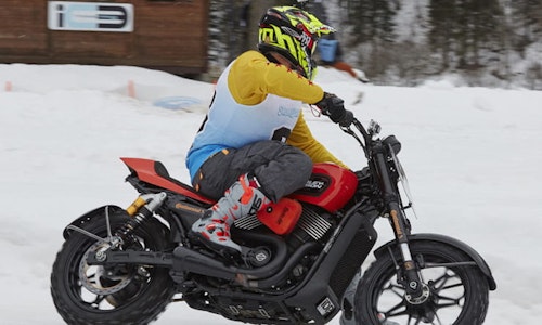 BikeSocial races at Snowquake on a Harley-Davidson!