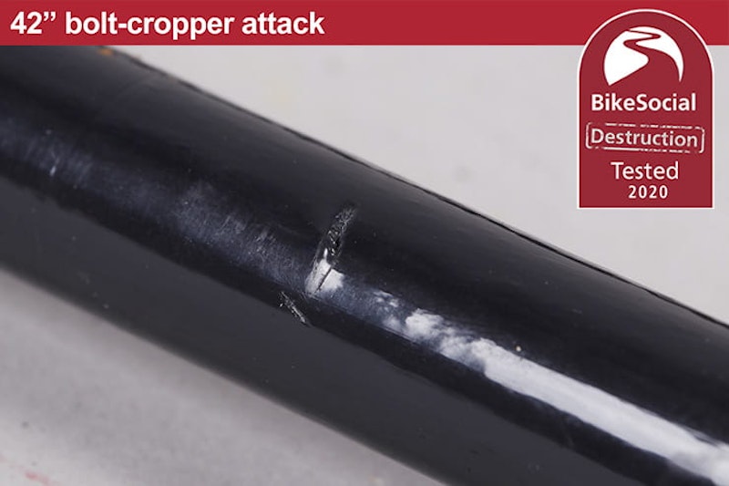 Full destruction test review of the Milenco Dundrod++ U-lock, which can be used to secure a motorcycle or scooter. Is it worth buying?