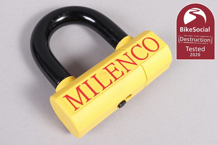 Full destruction test review of the Milenco Dundrod U-lock, which can be used to secure a chain or on its own as a disc lock. Is it worth the money?