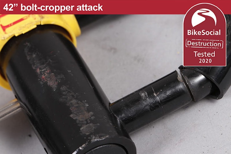 Full destruction test review of the Milenco Dundrod U-lock, which can be used to secure a chain or on its own as a disc lock. Is it worth the money?