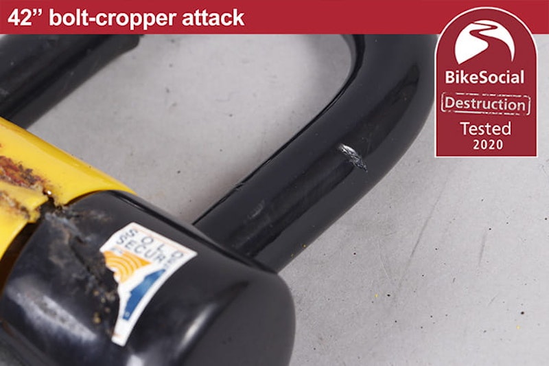 Full destruction test review of the Milenco Dundrod+ U-lock, which can be used to secure a chain or on its own as a disc lock. Is it worth the money?