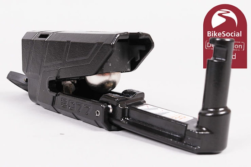 Full destruction review of the alarmed Abus Granit Detecto XPlus 8077 motorcycle disc lock. Cut, smashed and pried to find out if it will protect your bike