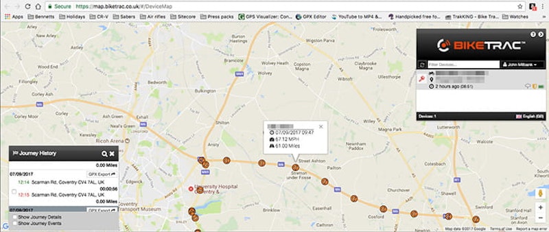 ROUTE MAP_BikeTrac review test