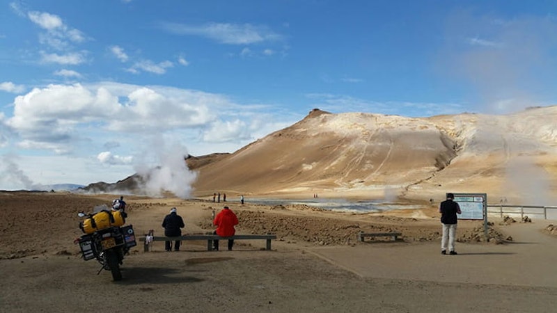 Steaming geyser in Iceland