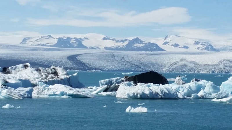 Icebergs and a glacier in Iceland