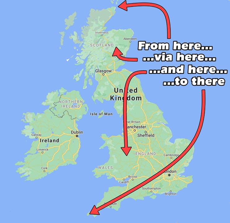 Lands End to John OGroats Motorcycle Routes_01