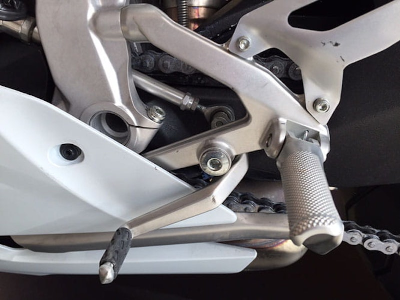Aluminium billet footrests are new