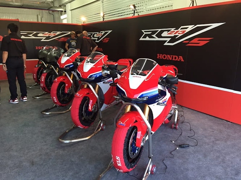 Test rider 'Rocket' Ron Haslam receives instructions