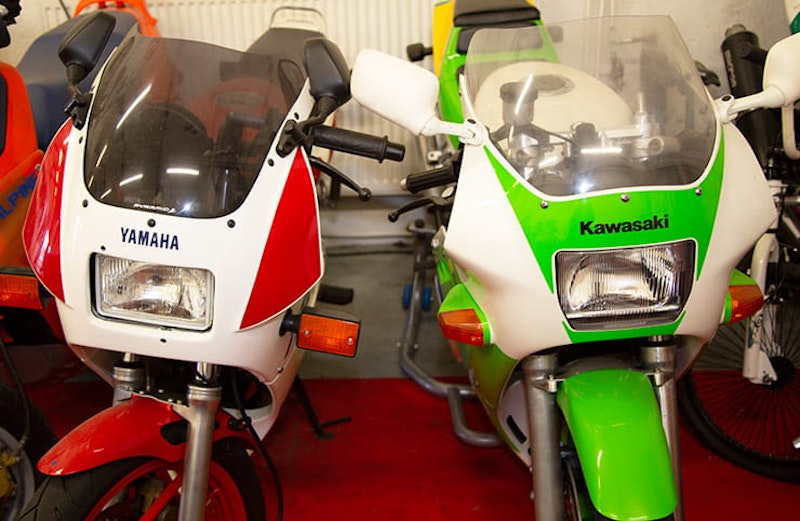 THE YAMAHA TZR125 AND KAWASAKI KR150
