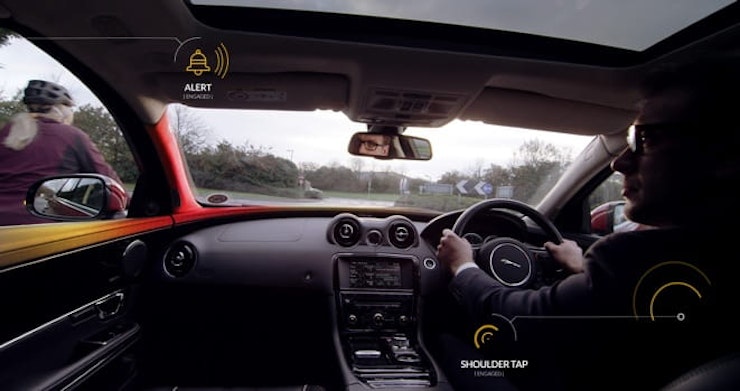 The car that warns its driver of an approaching motorcycle