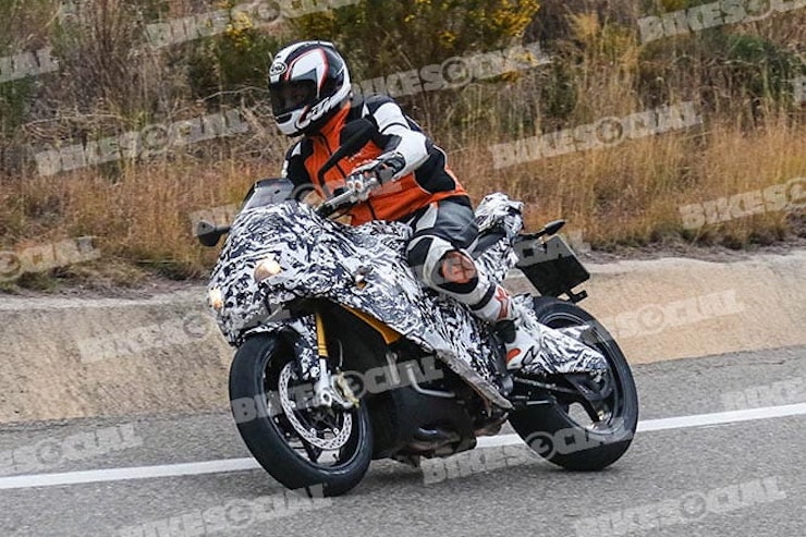 Spy shots reveal KTM testing a V4 road bike!