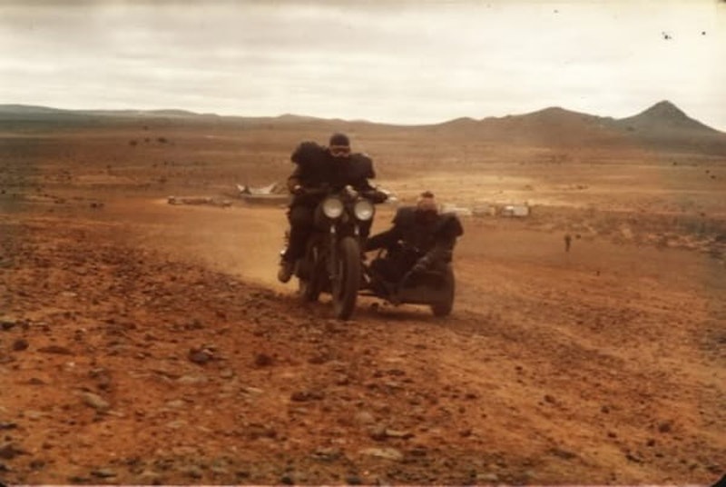 Yamaha XS1100E sidecar modified to add a standing platform