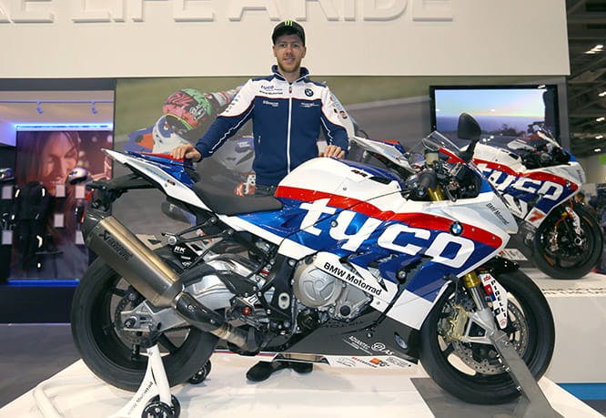 正規品【TYCO BMW】SuperBike オフィシャル Tシャツ 紺白ライン 【XL】本物・希少　NEW（検 motoGP Super Bike BMW Motorrad） Tyco complete BMW switch with MCN Show unveiling
