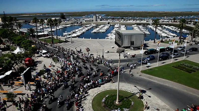 You could ride to Portugal or catch a ferry to Spain and cheat a bit for the Faro International Motorcycle Rally
