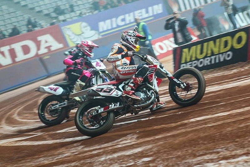 Marc Marquez and Aleix Epsargaro earlier this year