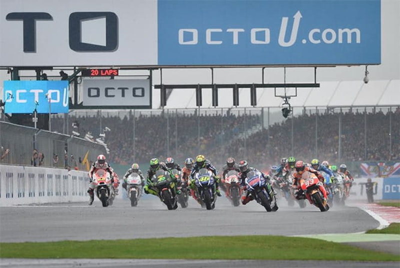 Lorenzo leads Marquez into Turn 1 last year