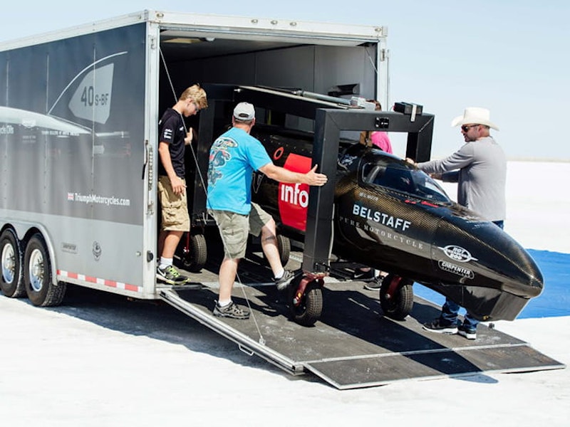 Unloading onto the iconic Bonneville salt falts