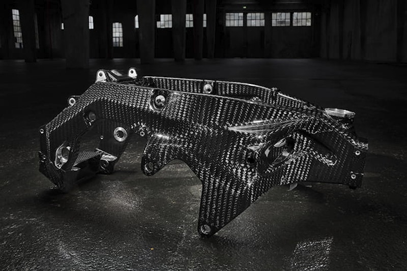 Carbon fibre frame of the BMW HP4 RACE concept bike