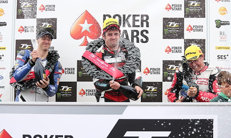 Ian Hutchinson and Michael Dunlop on the TT podium