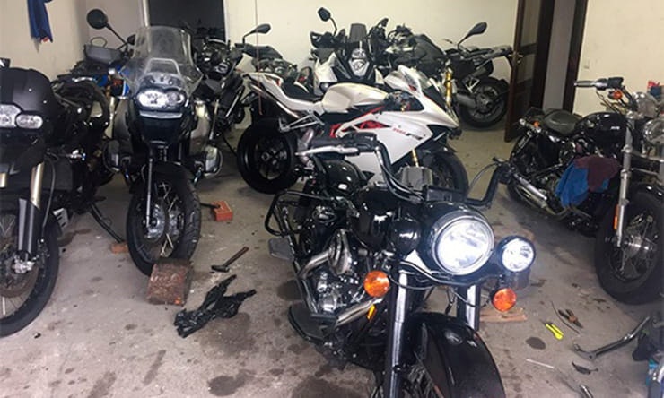Police seize 25 stolen motorcycles