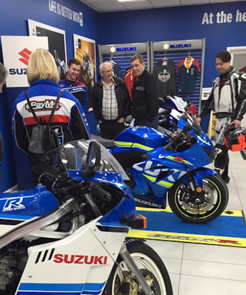 Classic GSX-R1000 alongside 2017 Suzuki GSX-R1000