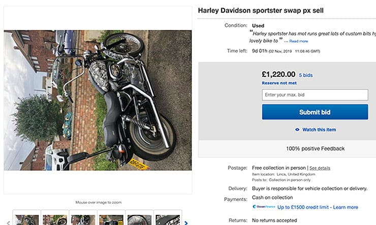 Selling a motorbike on ebay best sale