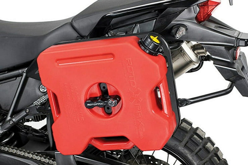 If your bike has a small fuel tank carrying a reserve supply of petrol is a good idea. Here