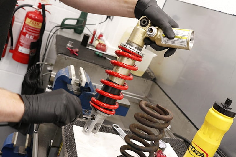 Can you repair the shock absorber on your motorcycle? Bike suspension can often be rebuilt for as-new performance; full review of K-Tech suspension service