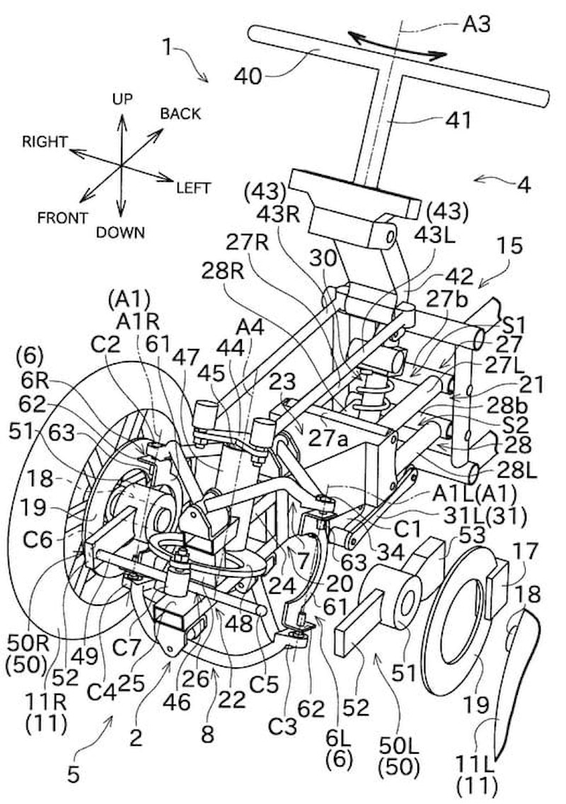 Kawasaki getting in on the tilting trike game