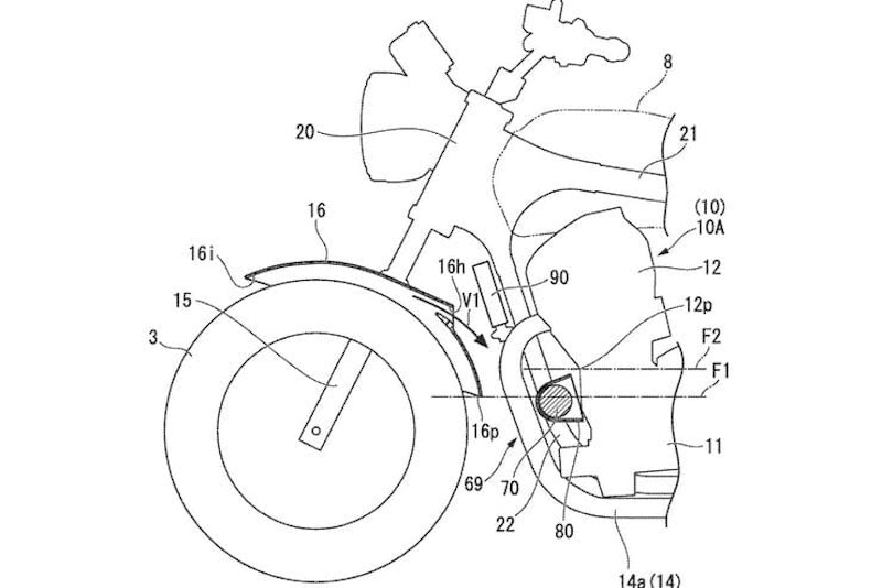 Honda CB1100 patent drawing