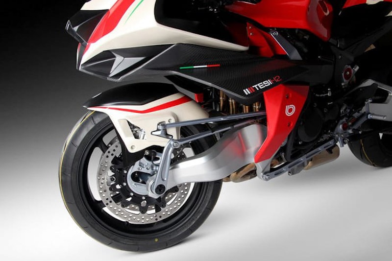 Kawasaki-powered, supercharged, hub-steered Bimota Tesi H2 is predictable insane