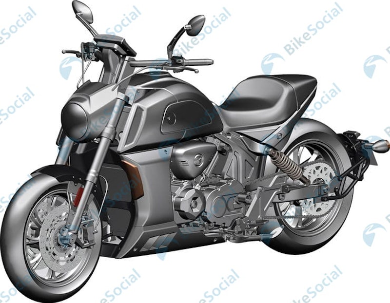 Despite appearances it’s not a Ducati Diavel but a future model from Motrac