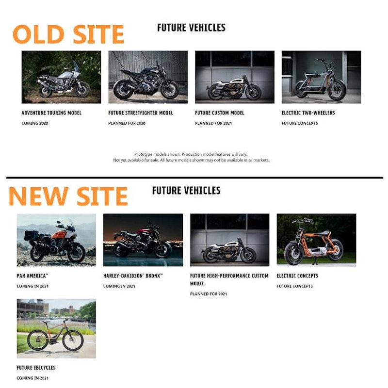 Pan America adventure bike and Bronx streetfighter now listed as ‘2021’ models. Plus more details on future Harley electric bikes.