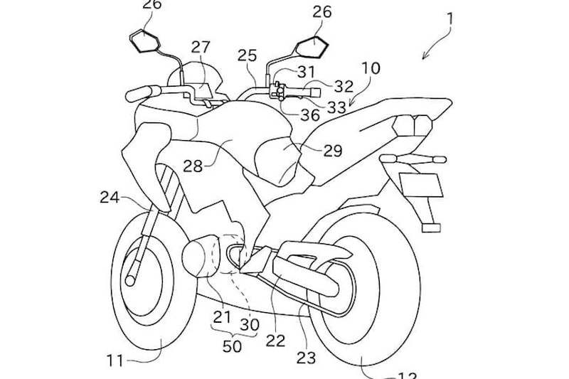 Kawasaki is showing a lot of interest in the idea of hybrids with a design that might also explain the firm’s unusual electric bike project.