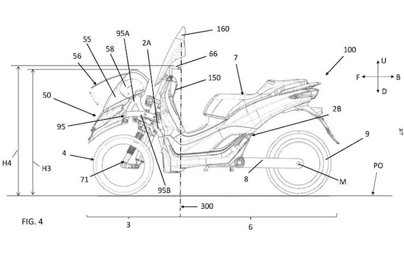 Piaggio static fairing on leaning bike_04