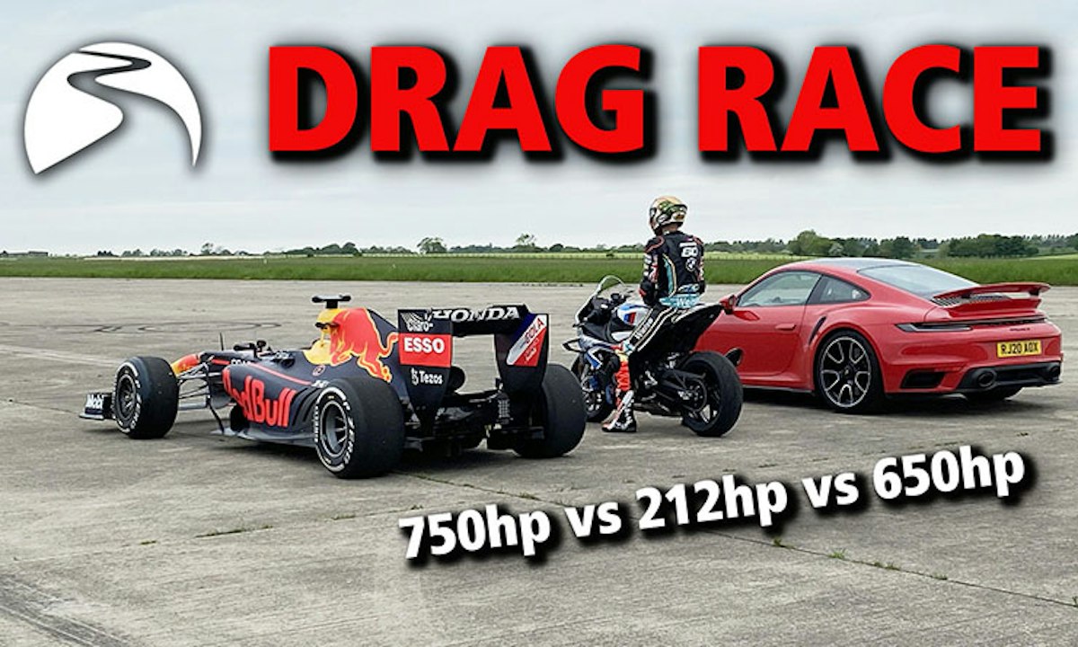 Drag Race: F1 car vs. BMW M 1000 RR